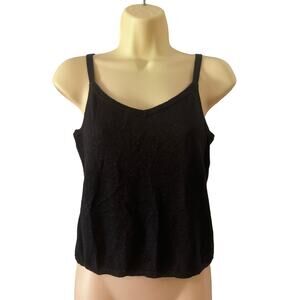 Vintage Jantzen Petite size M Black Sparkle Knit Camisole Sweater